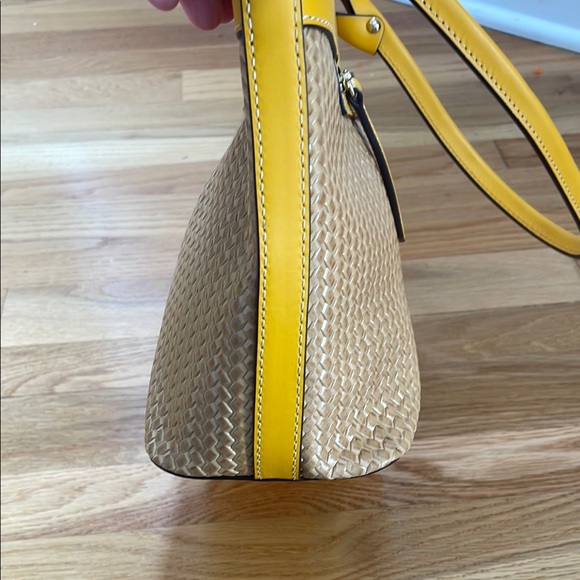 Dooney & Bourke Yellow and Tan Structured Tote - Picture 5 of 7